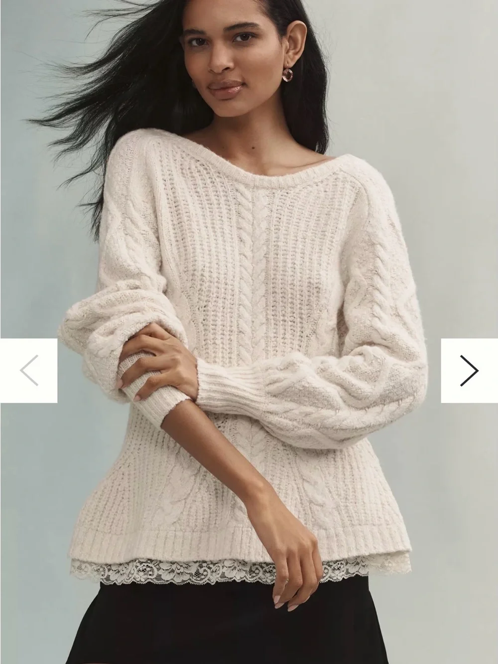 Anthropologie Open-Back Bow-Detail Chunky-Knit Sweater XL - Picture 3 of 11